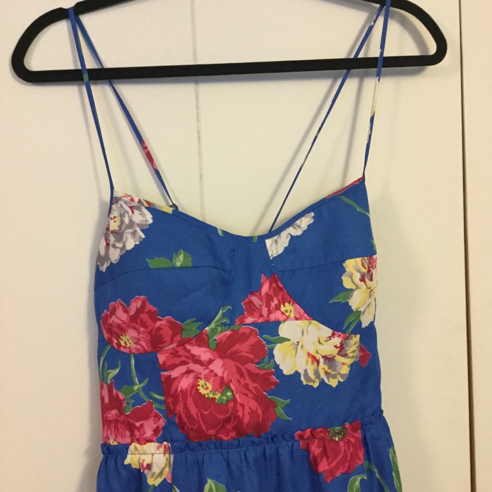 Blue floral dress with POCKETS